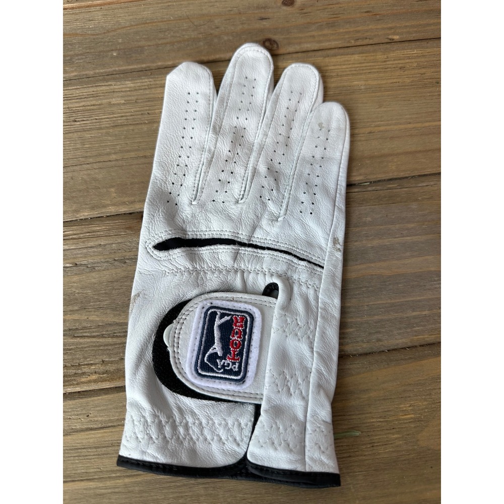 PGA Tour Golf Glove Leather Right Hand Large White Good